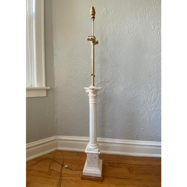 1960s Marbro Lamp Company Italian Alabaster Greek Column Marble Floor Lamp For Sale - Image 12 of 14