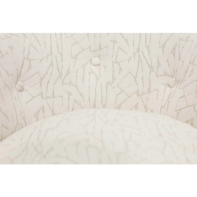 Wood Milo Baughman Tilt Swivel Lounge Chairs in Jessica Charles For Sale - Image 7 of 7