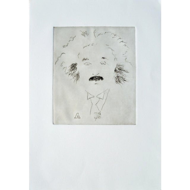 Albert Einstein "A E" a Blank and White, Collotype Print, by Lilya Vorobey (American, 21st C). She studied at: California...