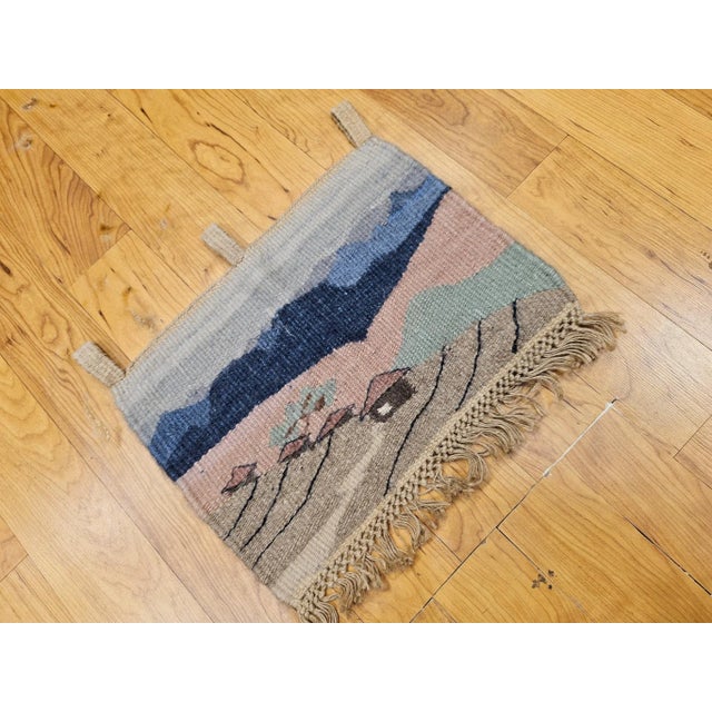 A beautiful authentic piece of tribal textile art from the Kingdom of Lesotho, this vintage hand-woven African tapestry...