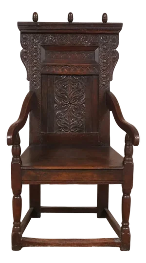 17th Century English Oak Gothic Carved Chair