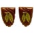 Art Deco Maroon Bakelite Dress Clips/Brooch With Brass Leaves For Sale - Image 4 of 5