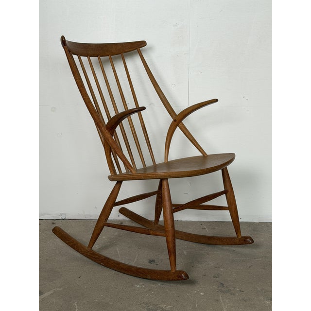 Vintage Danish Model IW3 Rocking Chair by Illum Wikkelsø, 1960s For Sale - Image 9 of 9