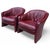Featured is a Pair of Vintage Oxblood Leathercraft Postmodern Lounge/Club Chairs. These chairs boast a sculptural, rounded...