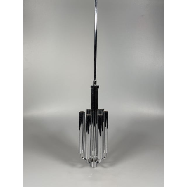 Metal Chrome Plated Chandelier, 1970s For Sale - Image 7 of 18