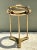 Hollywood Regency Vintage Brass and Glass Porthole Accent Table For Sale - Image 3 of 13