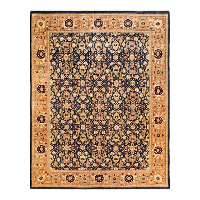 Blue Mogul, One-of-a-Kind Hand-Knotted Area Rug in Blue, 9' 1" x 11' 7" For Sale - Image 8 of 8
