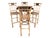 This striking pagoda-style Chinoiserie bamboo table and stool set is crafted from genuine bamboo, showcasing exceptional...
