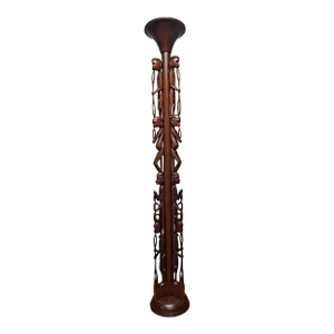 Beautifully Hand Carved Wooden Figure Floor Lamp