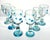 Mexican Mexican Aqua Blue Confetti Raised Pebble Mexican Blown Wine or Water Glasses - 6 pcs For Sale - Image 3 of 8