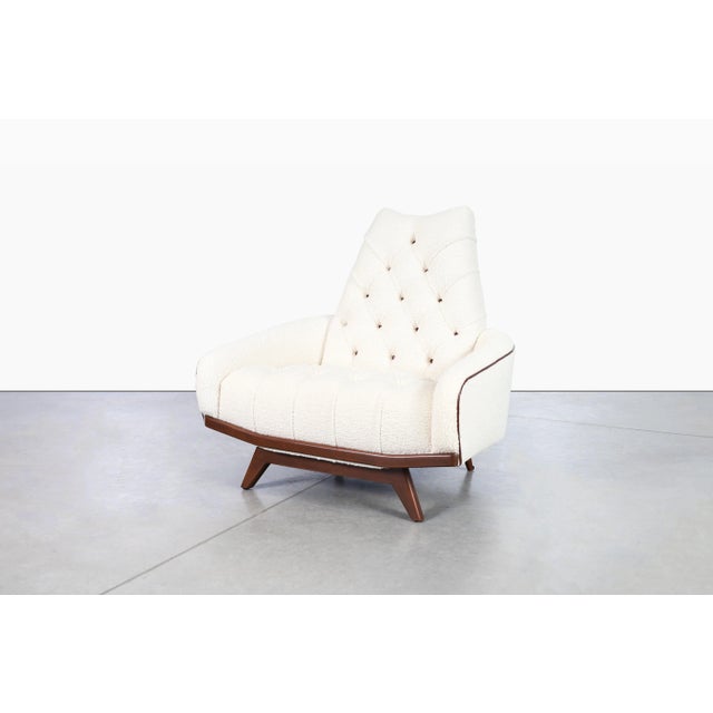 Wood Mid-Century Walnut Gondola Lounge Chair W/ Ottoman Attributed to Adrian Pearsall For Sale - Image 7 of 12