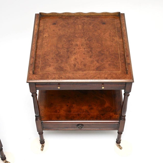 Vintage Georgian Burr Elm Side Tables, 1950, Set of 2 For Sale - Image 6 of 11