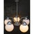 Silver French Art Deco Nickel-Plated 5-Arm Chandelier with White Opaline Glass Globes For Sale - Image 8 of 11