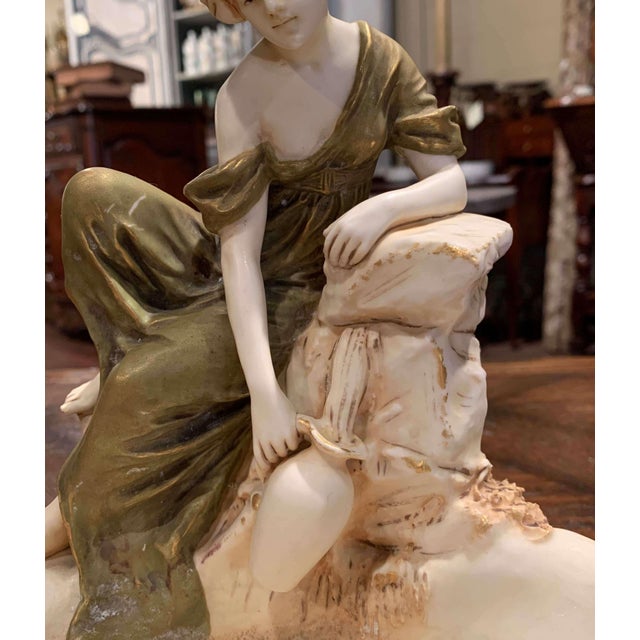 Early 20th Century Czech Royal Dux Bohemian Carved Porcelain Woman Sculpture For Sale In Dallas - Image 6 of 11