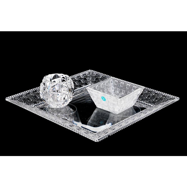 Add timeless elegance to your tabletop with this authentic, 3-piece vintage suite of brilliant clear lead crystal...