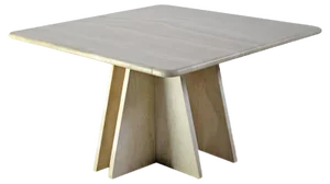 Mid-Century Italian Square Travertine Coffee Table