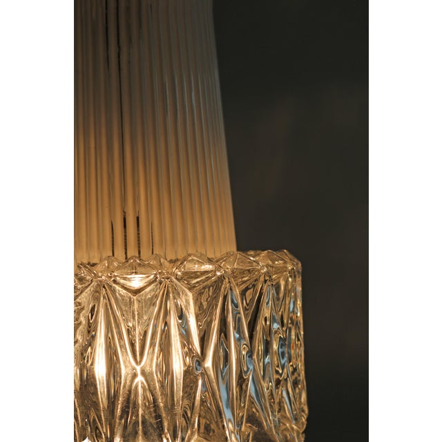 Silver Large Pendant Lamp in Glass from Glashütte Limburg, Germany, 1970s For Sale - Image 8 of 10