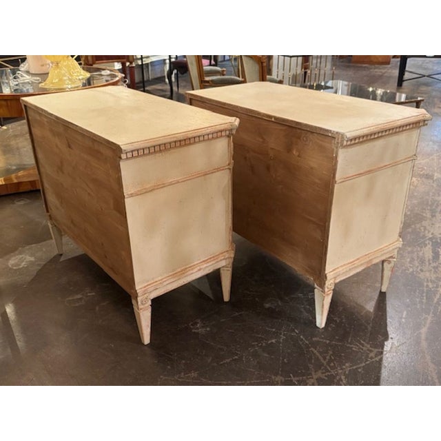 Pair of Swedish Gustavian Chests With Greek Key Design For Sale - Image 4 of 6