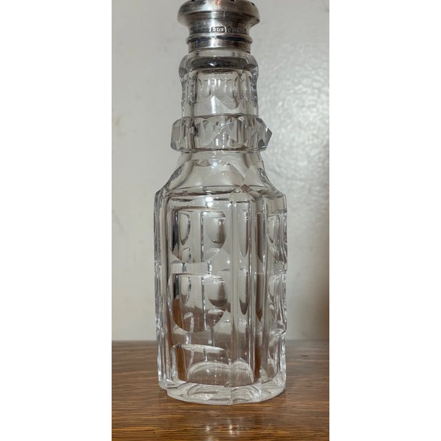 Silver Antique 1800's James Dixon & Sons Sterling Silver Cystal Sugra Dredger Muffineer For Sale - Image 8 of 10