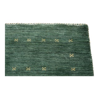 4x6 Sloane Ava Green Solid Geometric Modern Hand Knotted Wool Carpet Rug For Sale