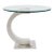 Curved Modernist Chrome and Glass Side Table For Sale
