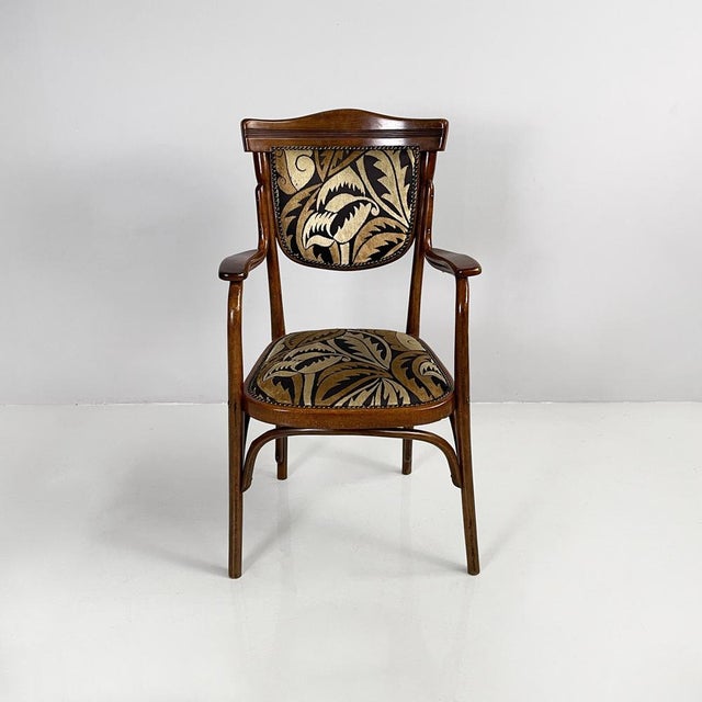 Austrian Art Deco Chair in Wood and Fabric by Jacob & Josef Kohn, 1930s For Sale - Image 3 of 18