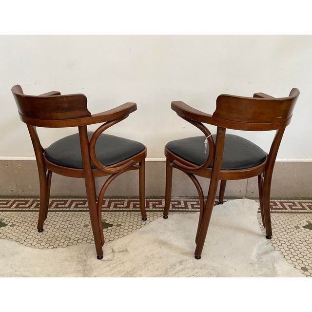 Vintage Mundus Steam Bentwood Captain's Dining Chairs - A Pair For Sale In Raleigh - Image 6 of 16