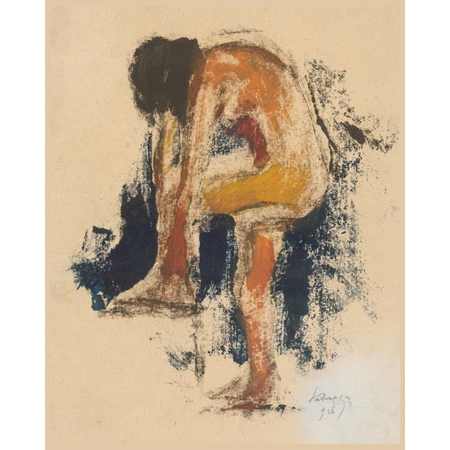 1930 Vintage Abstract Nude Figure Art Print by Zolo Palugyay - 8" X 10" For Sale