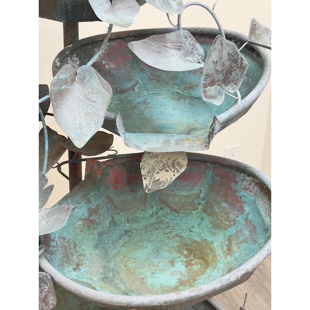 Rustic Vintage Multilevel Copper Fountain For Sale - Image 3 of 11