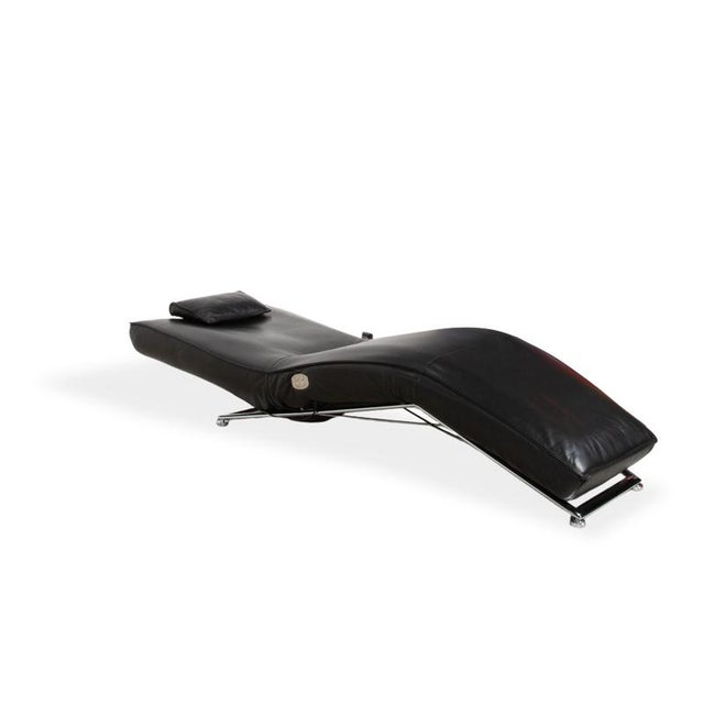Jonas Lounger in Black Leather with Jeremiah Chrome Frame from Koinor For Sale - Image 4 of 14