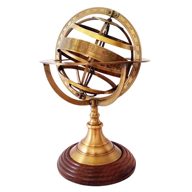 Antique Nautical Brass Armillary Sphere World Globe Chairish