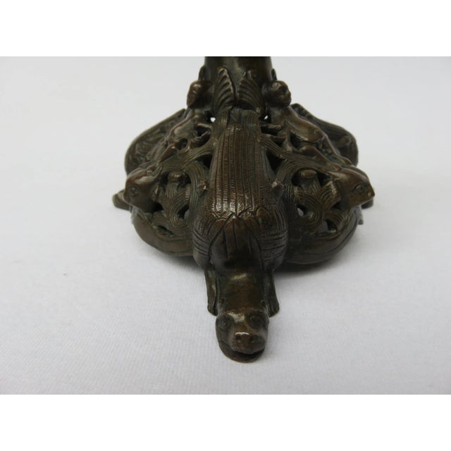 Antique Bronze Candlesticks, Set of 2 For Sale - Image 10 of 14