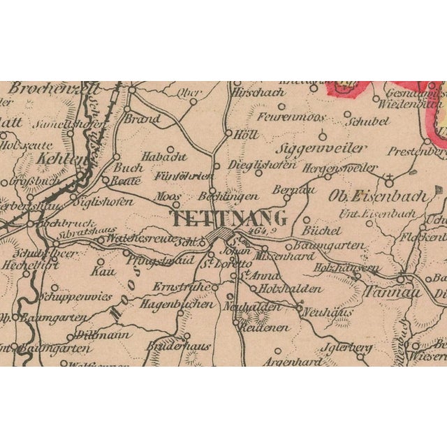 Map of the Kingdom of Württemberg, 1885 For Sale - Image 6 of 10