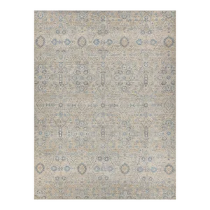 Exquisite Rugs Harper Hand-Knotted New Zealand Wool Beige/Light Blue Rug-12'X15'