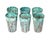 A set of six ceramic tumblers with lava glaze produced in Vallauris, France. These tumblers come in a turquoise color with...