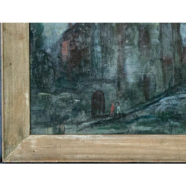 Wood 1936 Gordon McCouch Deserted Houses Modernist Landscape Oil on Board For Sale - Image 7 of 18