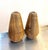 1950s-60s midcentury Danish teak egg-shaped candle holders; set of two. Excellent condition.