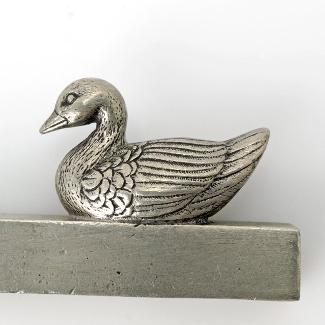 Vintage Set of Three Etain Royal Rue De France Pewter Knife Rests Duck, Pheasant, and Dog For Sale In Phoenix - Image 6 of 9
