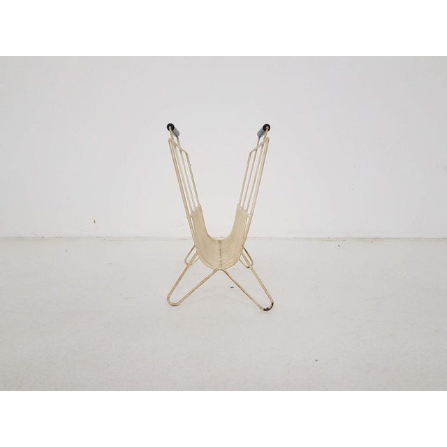 White Metal Magazine Rack, 1950s For Sale - Image 4 of 7
