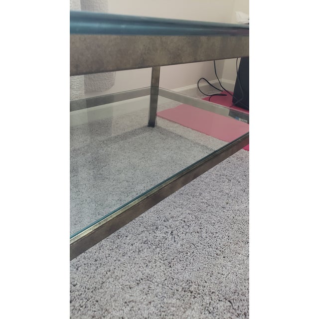 1980s Fortunoff Glass & Bronze End Tables & Coffee Table, Atrributed For Sale - Image 11 of 11