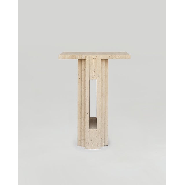 Contemporary Lloyd Travertine Side Table by Kiwano Concept For Sale - Image 3 of 6