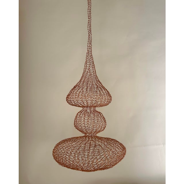 Abstract Handmade Copper Wire Sculpture Inspired by the Hand Woven Technique of Ruth Asawa #11 For Sale - Image 3 of 4