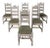 Set of 6 Antique Rustic French Gothic Whitewashed Dining Chairs For Sale