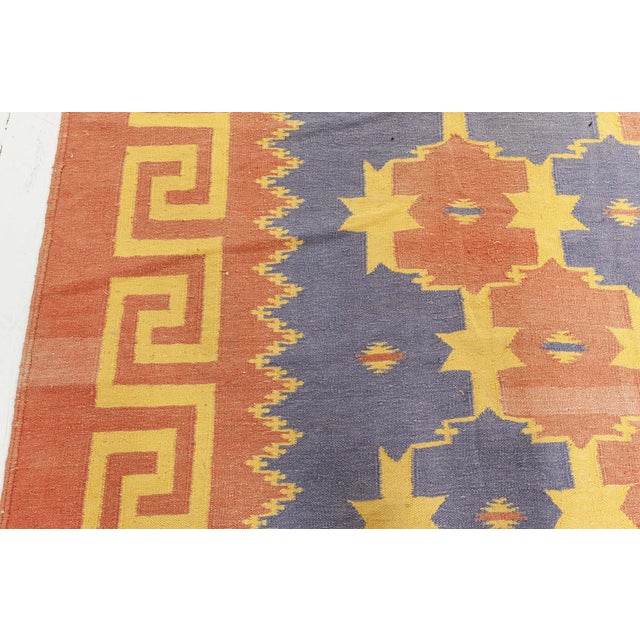 Textile Doris Leslie Blau Vintage Indian Dhurrie Rug For Sale - Image 7 of 9