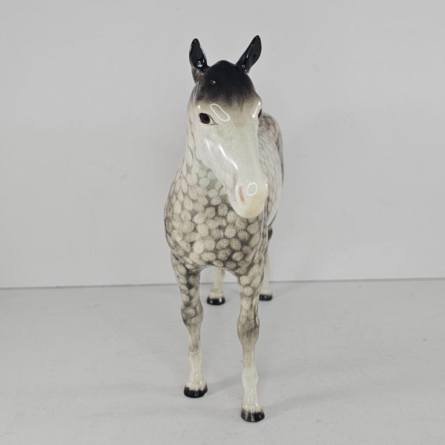 Realism Beswick England Early Rocking Horse Dapple Grey Horse Bois Roussel #701 For Sale - Image 3 of 10