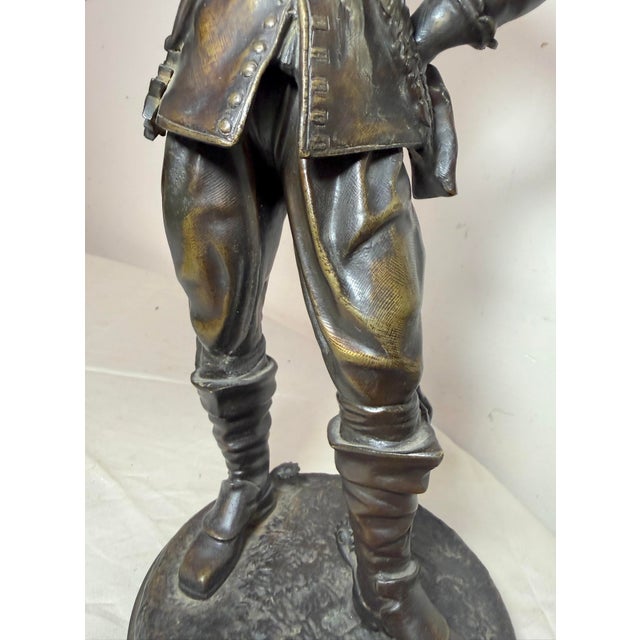 High Quality 19th Century Antique Bronze Musketeer Cavalier Statue Sculpture For Sale - Image 11 of 16