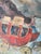 Vintage 1960s Americana Folk Art Oil Painting Wild West Stagecoach & Horses For Sale - Image 4 of 16