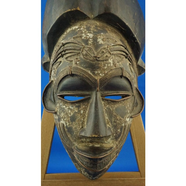 Wood 20th Century Wenge and Copper Tribal Mask, Tikar Tribe of Cameroon, Africa For Sale - Image 7 of 18
