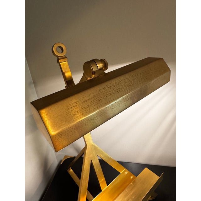 Vintage Mid-Century Modern Adjustable Brass Display Lamp For Sale - Image 11 of 12