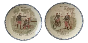Victorian French Transfer-Ware Plates - a Pair